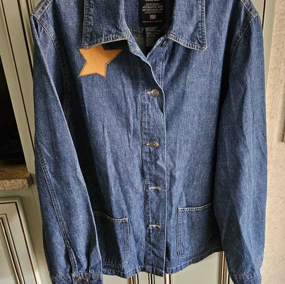 Faded Glory denim ladies jacket size M American flag - Picture 5 of 9